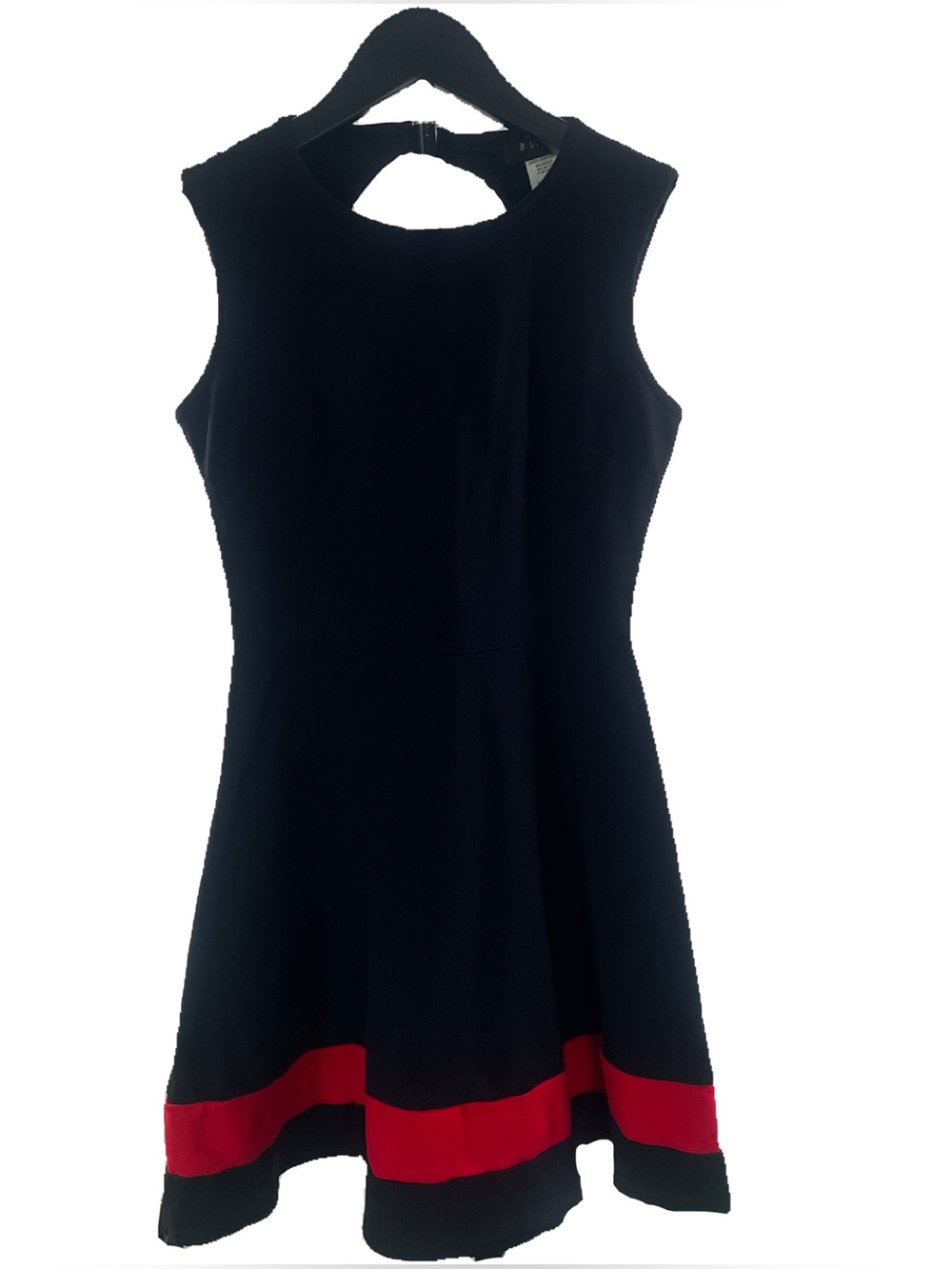 B Darlin Black Midi Dress with Red Hem